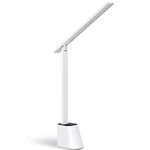 SIN&MI Rechargeable LED Desk Lamp Continuously Variable Speed Dimming 3 Colour & 4 Brightness Levels Beside Lamp with Touch Control Eye-Caring Rechargeable Lamp for Home Office Reading White