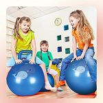 Glaceon Hopper Ball Space Hopper Ball Kids Exercise Ball Jump Ball Bouncy Ball Balance Ball Jumping Hopping Ball Toys with Handles for Children Adults(Air Pump Included)