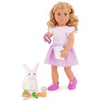 Our Generation-18-inch Fashion Doll with Pet Bunny & Story Book- Lifelike Brown Eyes & Wavy Blonde Hari- Purple Tulle Skirt & Polka Dot Shirt- Pretend Play- Toys for Kids Ages 3 & Up- Tabby