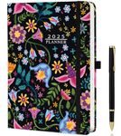 2025 Diary A5 Week To View Full Year Planner - Weekly & Monthly Planner with Pen, Jan-Dec, Pen Holder, Month Tabs, Built-in Pocket - 5.9" × 8.5"- Black