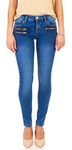 Suko jeans Women's Biker Skinny Stretch Denim Jean 18499 Medium Blue 12