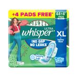 Whisper Ultra Upto No Gap No Leaks* Sanitary Pads, 48 XL Pads, For Heavy Flow Protection, With CURVEWEAR Technology, Cotton Like Softness, Disposable Wrapper, Locks Odour & Wetness (*Based on P&G Technical Data) (Product Does Not Contain Cotton)