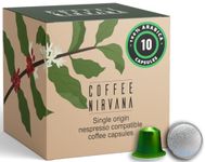 Coffee Nirvana,100% Arabica, Box of 10 Pods,Nespresso Compatible Aluminum Capsules, 55 grams