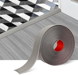 Floor Transition Strip Floor Cover Strips Self Adhesive Flooring Transitions Laminate Floor Strip 2" Wide Vinyl Floor Flat Divider Strip Elegant Wood Grain Design (6.56Ft, Gray)