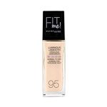 Maybelline New York Fit Me! Make-Up, Foundation with SPF18, For Flawless Skin, All Skin Types, No. 95 Fair Porcelain (Pink-Yellow), 30 ml