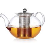 Teabloom Florence Glass Teapot ââ‚¬â€œ Durable Borosilicate Glass with Removable Stainless Infuser ââ‚¬â€œ Stovetop and Microwave Safe ââ‚¬â€œ 24 oz. / 700 ml (2 Cups) ââ‚¬â€œ Tea for One or Two