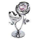 Crystocraft Crystal Ornament Gift Set made with Swarovski crystals Strass Rose Flower (For a Special Mum)