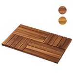 THYOI Acacia Wood Bath Mat 23.8” x 15.3”, Wooden Shower Mat for Bathroom, Footmat, Standmat for Multipurpose, Non-Slip Floor Mat for Indoor, Outdoor uses (Walnut)