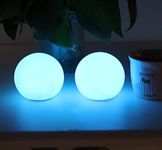 YESIE 2Packs Floating Pool Lights,Rechargeable 3-Inch LED Orb Lamp,150 Degree F Duable Material,Bathtub Accessories,16 Colors,Remote Control,3 Timers,Fortune Teller Ball, Hot Tub Light 7.62 cm