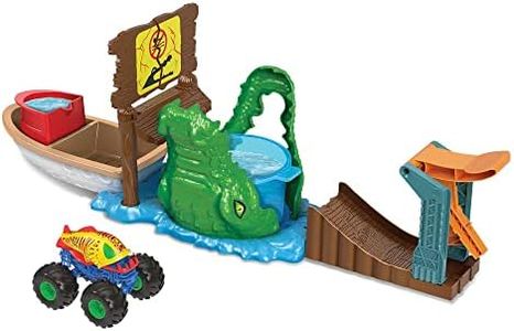 Hot Wheels Monster Trucks Swamp Chomp Playset, Water-Playset with 1 Monster Trucks Color Shifters Truck, Toy for Kids 4 Years Old & Older