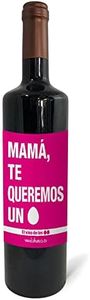Regalo original. Botella de vino tinto Mamá te queremos un huevo. 75cl.