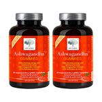 New Nordic Ashwagandha Vegan Gummies | Daily 300 mg | Increase Energy & Resistance to Stress | Natural Peach Mango | Sugar Free, Gluten Free & Non-GMO | 60 Gummies (Pack of 2)