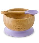 bamboo bamboo Baby Bowl and Spoon Set, Baby Bowls for Weaning, Baby Suction Bowl with Silicone Suction Ring, Toddler Bowls with Baby Spoon, Weaning Bowl for Babies from 6 Months (Lilac)