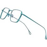 FONEX Pure Titanium Glasses Frame Men Oversize Square Eyeglasses Optical Eyewear F85728, F85728 Blue, 51-19-145