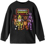 Five Nights at Freddy's Freddy Fazbear's Pizza Boy's Black Long Sleeve Shirt-Medium