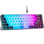 CHONCHOW Mini RGB 60% Gaming Keyboard, 68 Keys Small Compact USB Wired Rainbow Light Up Backlit Gaming Keyboard for Xbox PS4 PS5 PC Laptop Gamer(White-Black)