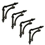 NACH Farmhouse Industrial Shelf Brackets 5 inch - Rustic Floating Shelf Bracket - Cast Iron Wall Brackets for Indoor/Outdoor Use - Small Shelf Brackets (Matte Black - 4 Pack), AD-90-064S