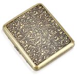 CaLeQi Cigarette Case Holds 20,Flower Golden (Grass)