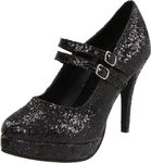 Ellie Shoes Women's 421-Jane-G Maryjane Pump, Black Glitter, 8 UK