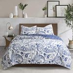 Lush Decor, Navy & Blue Erindale 3 Piece Quilt Set, Full/Queen