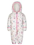 OshKosh B'Gosh Baby Girls' Pram Suit with Cozy Lining Snowsuit, White/Butterflies, 3-6 Months