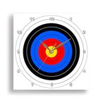 3dRose Target with Red Yellow Black White and Blue Rings, Archery, Goal, Sport, Game, Illustration Wall Clock, Aluminum, Multi-Colour, 15 x 15-inch