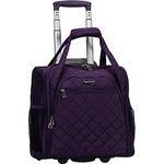 Rockland Melrose Upright Wheeled Underseater Carry-on Luggage, Purple, Carry-On 15-Inch, Melrose Upright Wheeled Underseater Carry-on Luggage