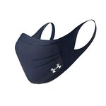 Under Armour Polyurethane Reusable Sports Mask (Midnight Navy (410)/Silver Chrome, Medium/Large, Pack of 1, Without Valve) for Unisex Adult