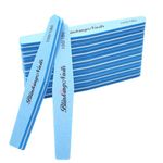 BlinkingNails Nail Files and Buffers for Nail Art Care Double Sides Design 100/180 Grit Nail Shine Buffer Professional Manicure Nail Tools Color Sky Blue Pack of 10pcs…
