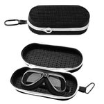 Wbgraceful Swim Goggle Case For Swimming Goggles,Protective Cases for Goggles with Carabiner Clip,Silicone Goggles Case with Drain Hole,Portable Zipper Eye Box with Carabiner Clip for Eyeglass