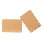 Amazon Basics Natural Cork Yoga Block, 23 x 15 x 8 cm, Set of 2