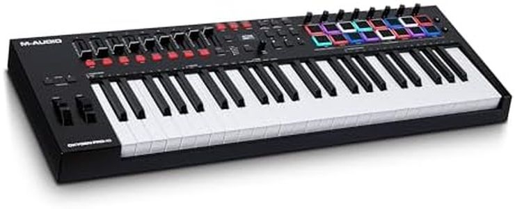 M-Audio Oxygen Pro 49 - Teclado controlador MIDI USB de 49 teclas con pads de ritmos, perillas, botones y atenuadores asignables y pack de software