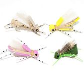 Outdoor Planet Dry Fly 12 Foam Hopper Fly Lure Assotment + Waterproof Fly Box for Trout Fly Fishing Flies