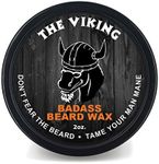 Badass Beard Care Beard Wax For Men - Scent - Softens Beard Hair, Leaves Your Beard Looking And Feeling More Dense 2 oz The Viking