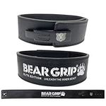 BEAR GRIP Power Belt - Elite Edition Premium Double Pong Weight Lifting Belt (M, Black - 4 Lever Power Belt)