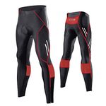 MEETWEE Men's Cycling Pants Trousers, Long Bike Pants Trousers Tights Legging Breathable 3D Sponge Padded for Cyclist Riding Wear Red
