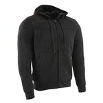 Milwaukee Leather MPM1788 Men's Black CE Approved Armored Riding Hoodie Sweater with Aramid by DuPont Fibers - Small