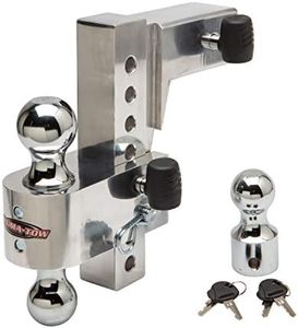 Uriah Products Adjustable Trailer Hitch with 6-Inch Drop/Rise for Truck (12,000 LBS GTW)-Lightweight Aircraft Quality Aluminum Alloy Trailer Hitch Receiver (Silver)