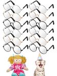 Lothee Mini Doll Glasses Metal Wire Rim Clear Eyewear Fabric Doll Dress up Eyeglasses Classic Retro Sunglasses for Crafts Dolls Pets Costume Cosplay (6 Pair)