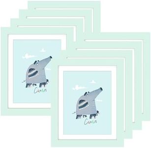 FrameWorks 8-Pack, 10" x 12.5" Light Blue Wooden Kids Art Frame with Magnetic Door – Display for 3D Artwork, Photos, Crafts – Gallery Style Edges Wall Decor for Home, Playroom, Easy Access Frame