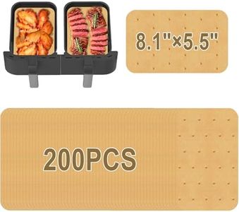 200Pcs Air Fryer Parchment Paper Liners for Ninja Foodi DualZone 2-Basket Air Fryer DZ201 DZ401, Disposable Rectangle Airfryer Liners, Non Stick Perforated Baking Paper for Dual Basket