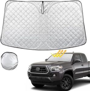 Rilsen Windshield Sun Shade for Toyota Tacoma 2016-2023 2024 Thicken 4-Layer Foldable Front Window Sunshade Cover Sun Visor Protector Block UV Rays