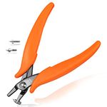 LEONTOOL Metal Hole Punch Pliers 5.5" Small Round Hole Punch Pliers Two Replacement Pins for Jewelry Making to Create 1.5mm Clean Holes Jewelry Tool with PVC Handles for Handcraft Work DIY Hand Tool