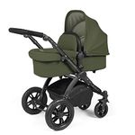 Ickle Bubba Stomp Luxe All-in-One I-Size Travel System with Isofix Base (Stratus) and Bubba&Me Crib - Black/Woodland/Black