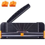 Guillotine Paper Cutter A4 Mini Paper Trimmer Slicer 12 Inch Portable Sliding Paper Card Photo Cutter with 2 Replacement Cutter Head for Craft Printer Paper, Coupon, Label, Cardstock, Greeting Card