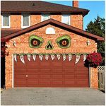 CCINEE Halloween Monster Face Decoration,Large Size Eyes Fangs and Nostril Outdoor Decor for Halloween Garage Door Entryway (Assembly Needed)