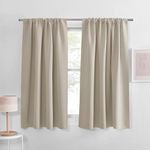 PONY DANCE Cream Window Curtain Panels 40 inch Length - Thermal Insulated Room Darkening Drapery Rod Pocket for Kitchen/Bathroom/RV Camper, W 42 x L 40, 2 Panels Set