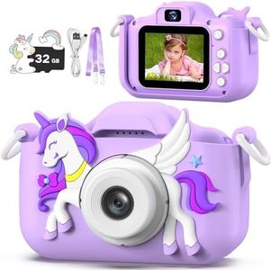 Appareil Photo Enfant, masterbee Appareils Photos Numériques Licorne Jouet pour Enfants 3 à 12 Ans, Cadeau Fille de Noël/d'anniversaire, Enregistreur Vidéo HD 1080p, Caméras Jeu Enfant