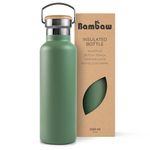 Bambaw 32oz Insulated Water Bottle, Green Stainless Steel Water Bottle, Large Water Bottle Stainless Steel, Hiking Water Bottle, Metal Water Bottle, 32 oz Water Bottle – Sage Green