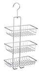 Wenko 15888100 Exclusive shower caddy Nivala shower rack with 3 shelves, 2 hooks, Metal Steel, 22 x 50 x 13.5 cm, Chrome